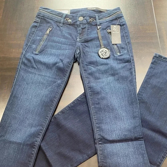 BLACK ORCHID Women's Zip Pocket Skinny Boot Cut Blue Jeans Sz 24 Denim NWT. - Picture 2 of 13